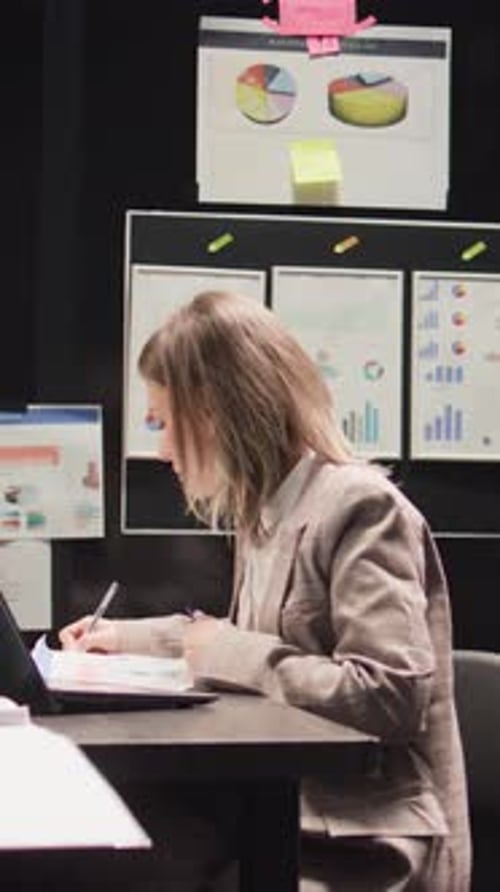 Woman Working at Desk in Office