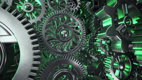 Gears 3D Mechanical Background 6