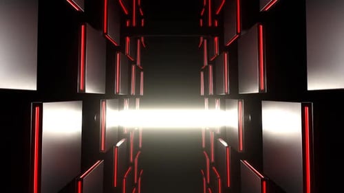 White And Red Vertical Abstract Neon Strobe Background Vj Loop In HD