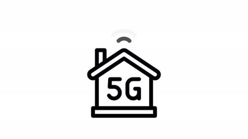 Animated 5G Home Network Connectivity Icon
