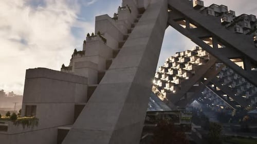 Un rascacielos con una impresionante fachada de innumerables ventanas