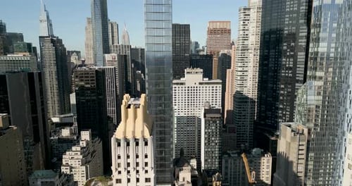 Skyscrapers in Midtown Manhattan, New York City, USA (aerial shot)