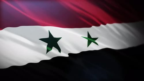 Flagge von Syrien, Vollbild, hohe Auflösung, 4K-Flagge der Arabischen Republik Syrien
