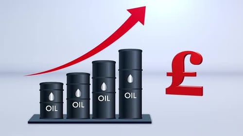 Oil Prices Growing Up With Pound Symbol V2