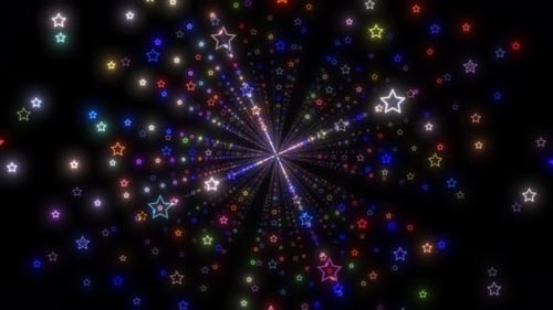 Magic Stars Shape Vj Loop Motion Animation. Music Party Dj Stars Shape Motion Background. Abstract V