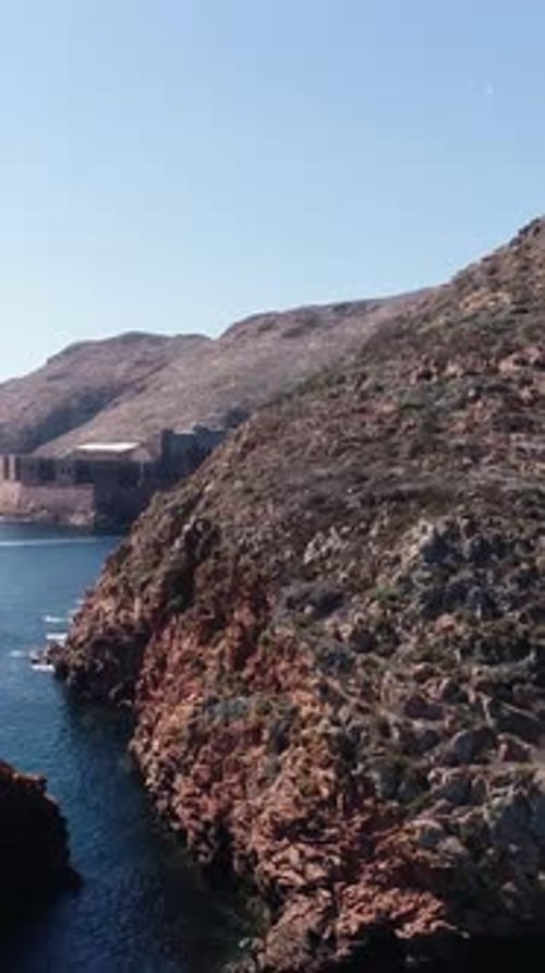 Vertical Video of Berlengas Island in Peniche, Portugal. Travel Destination