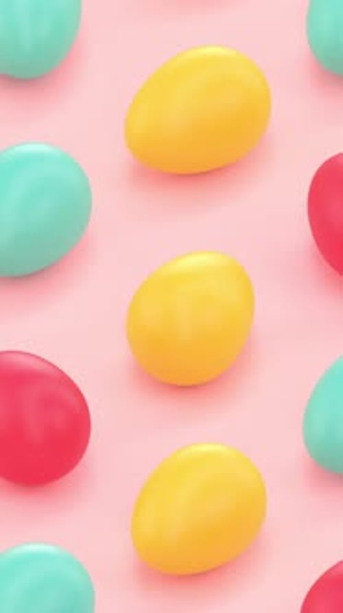 Animated Colorful Easter Eggs Looping Vertical Background