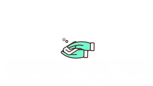 Animated Hand Washing Loop Icon for Health Education