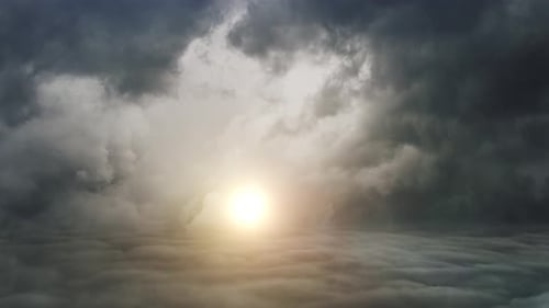 point of view cloud and sun in the sky.