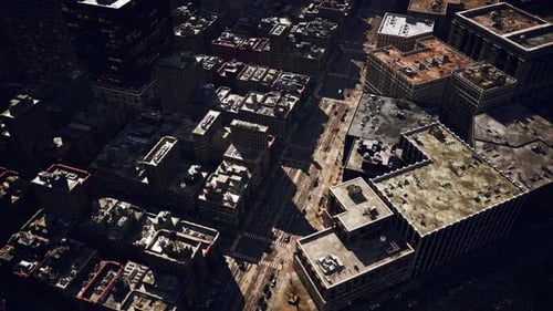 Vista aérea de una ciudad con muchos edificios altos