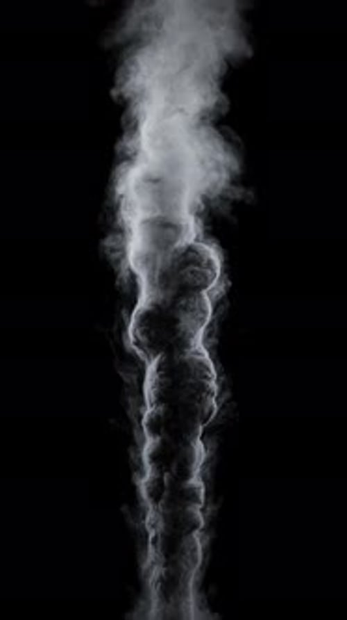 Seamless Loop of Dynamic Rising Smoke Plume