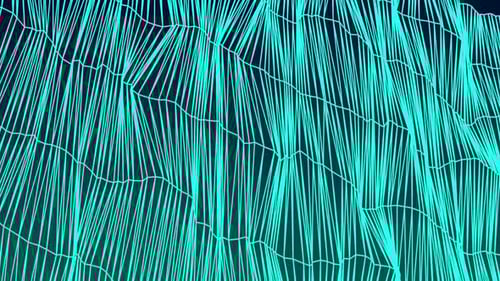 Abstract Wireframe Grid Loop with Dynamic Glowing Lines