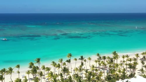 Tropical Beach with Azure Water Aerial View