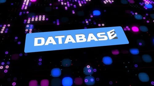 Database Waving Typography With Digital Background