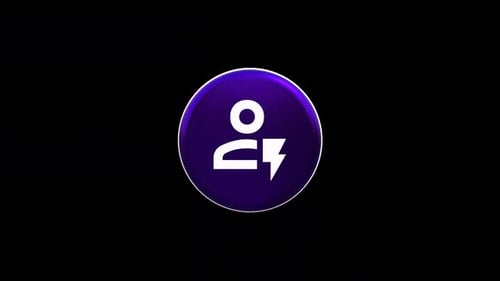 Animated User and Lightning Bolt Icon with 3D Rotation