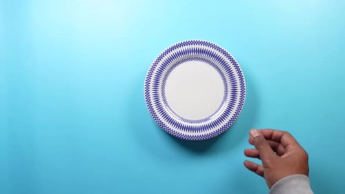 Top View of Hand Pick Round Bowl or Ceramic Plate