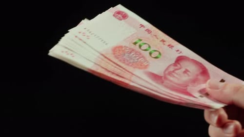 Detailed Close Up of 100 Yuan the Chinese Currency 100 Renminbi the Highest Denomination of China's