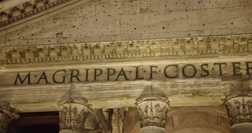 Pantheon Facade at Night