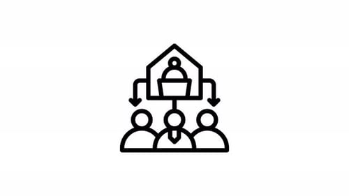 teamwork line icon animation