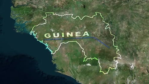 Globe Zoom to Country Map Outline Reveal