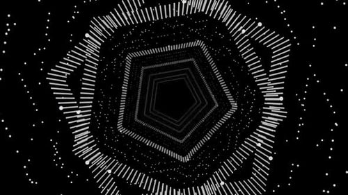 Abstract Hexagon Tunnel Digital Art Lines Dots Space Background Pattern Design Technology