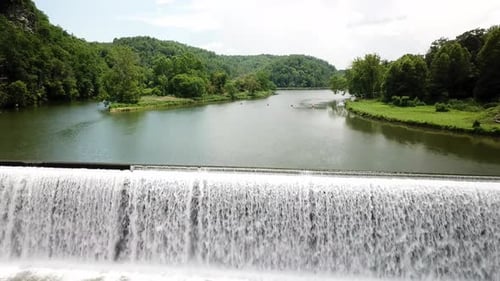 Fries Virginia. Hydroelectric dam along New River near old textile plant site