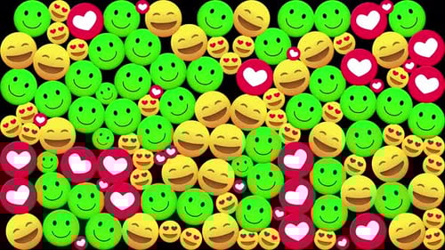 Social Media Reaction Emojis Seamless Loop Animation