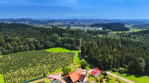 Spectacular nature landscape on sunny summer day from drone.