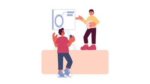 Flat Design Animated Business Presentation with Speakers