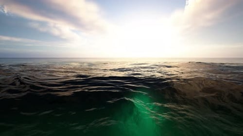 Un soleil éclatant brille sur l'océan