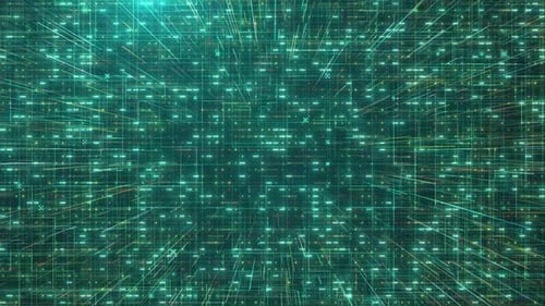 HD Big Data background with motion lines and random binary numbers and code