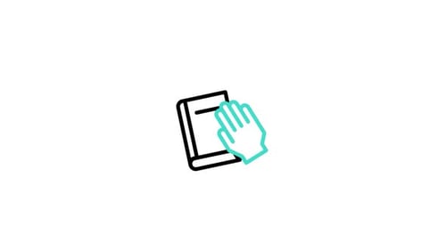 Minimalist Book and Hand Icon Wipe Reveal Animation