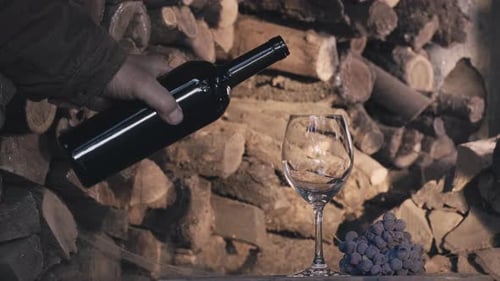 Tasting red wine from Isabella grapes at the winery.