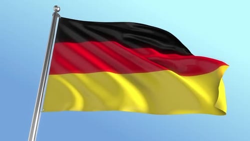 Realistic German Flag Waving in the Wind