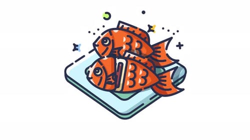 Animated Modern Fish Plate Icon