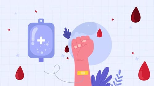 Animated Blood Donation Flat Design for Healthcare Campaigns