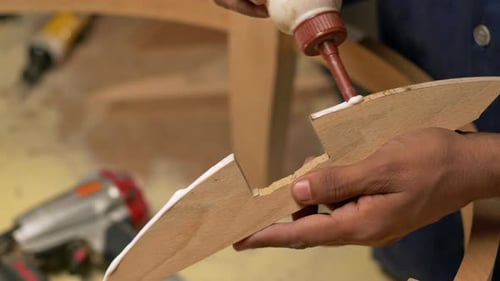 Woodworking Craft with Glue and Nail Gun
