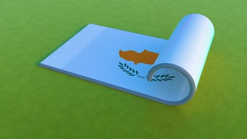 Cyprus Flag Unrolling Animation Reveal