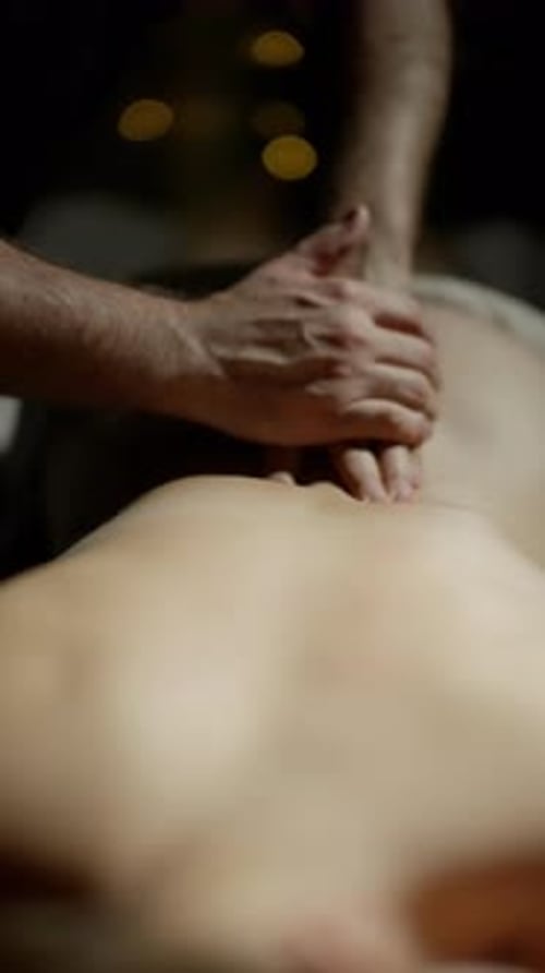 Adult Receives Relaxing Back Massage at Spa