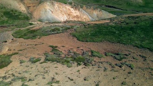 Aerial view of Grensdalur landscape, Iceland.