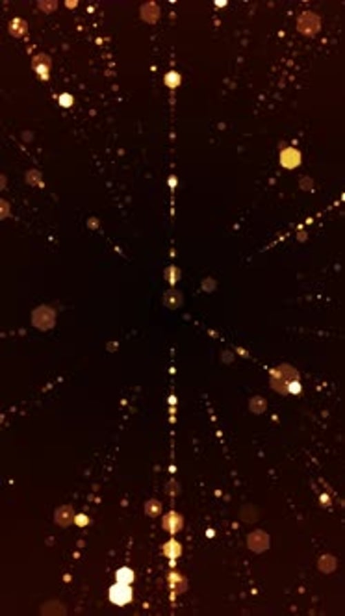 Shimmering golden particles bursting outward from center