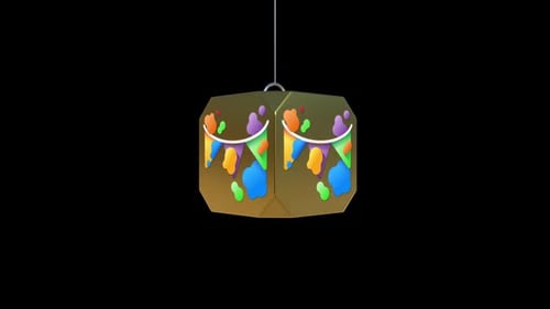 Animated Spinning Gift Box with Colorful Paint Splatters