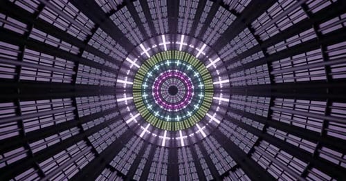 Abstract Neon Cyber Tunnel Lights Seamless Loop Background