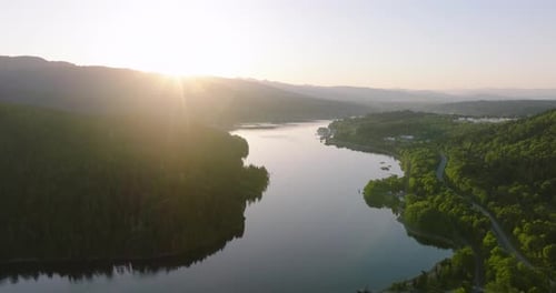Aerial View From Burnaby Mountain Park of Deep Cove Bay