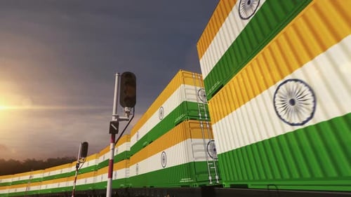 La India exporta contenedores en el circuito de vagones de tren de carga