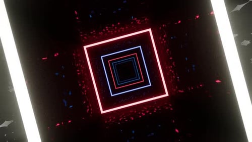 Tunnel carré abstrait dans une boucle sans faille