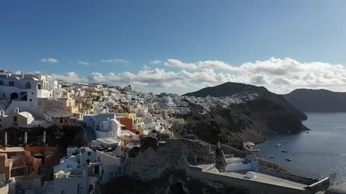 Aerial View of Oia, Santorini, Greece