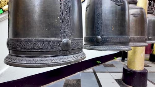Doi Suthep Temple Bells in Chiang Mai: Ornate Metal Carvings and Sacred Atmosphere