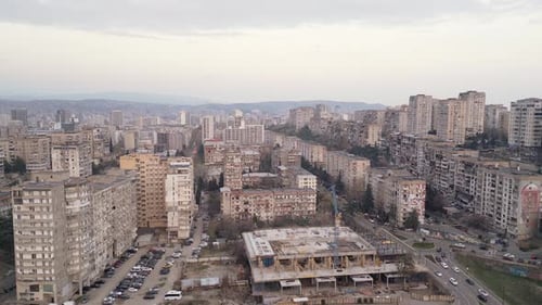 Aerial View of Dense Urban Cityscape with Buildings
