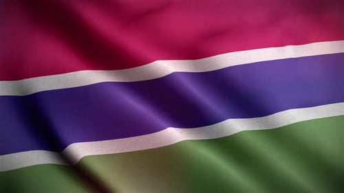 Realistic Waving Flag of The Gambia Loop